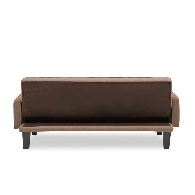 Brown Futon Sofa Bed Convertible Sectional Sleeper Couch, Folding