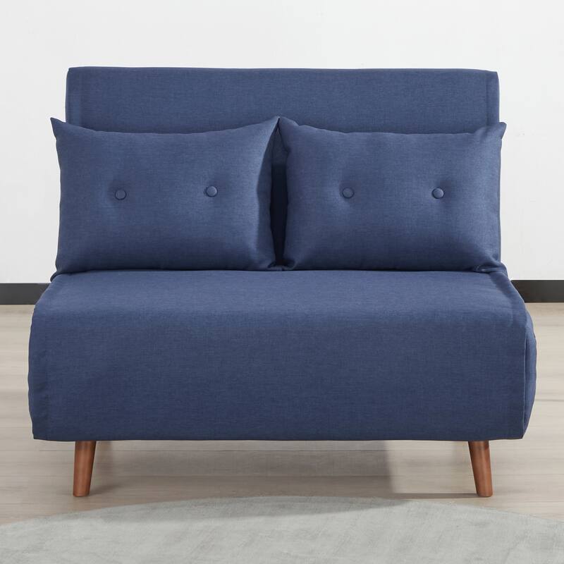 Haru 40" Convertible Lounge/ Sleeper Chair - Linen Blue