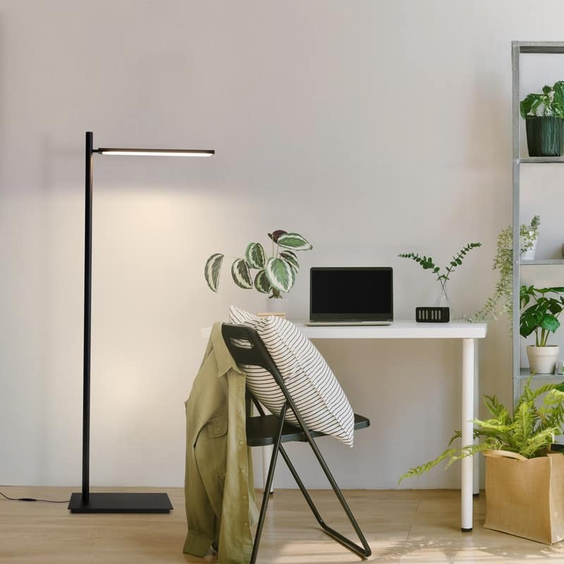 Brightech Linden LED Classic Matte Black Modern Industrial Arc Dimmable Super Bright Floor Lamp with 360º Adjustable Head