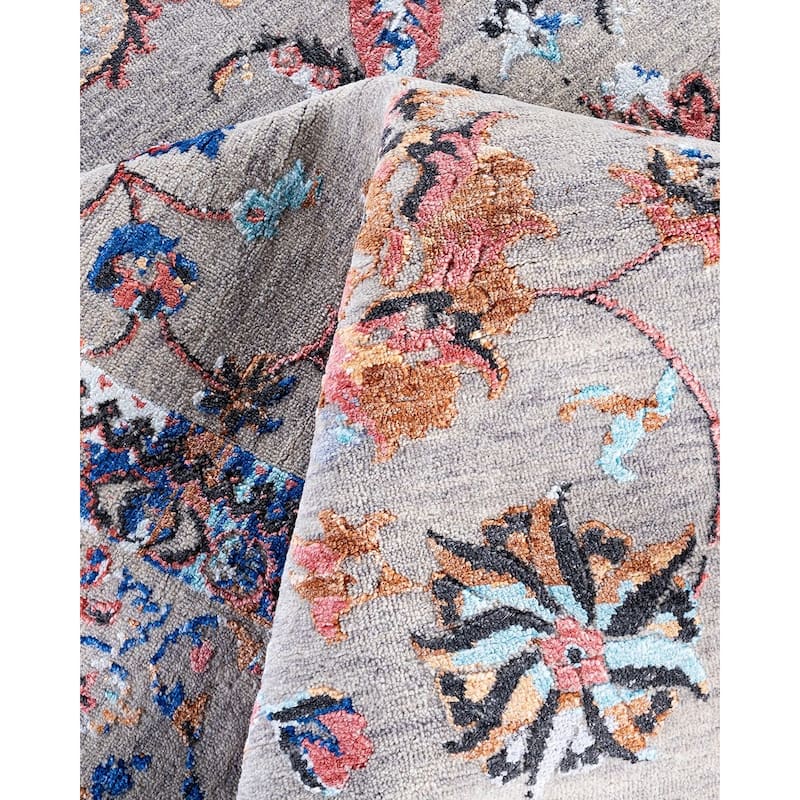 Ikat One-of-a-Kind Hand-Knotted Area Rug, Gray - 8' 0" x 10' 4"