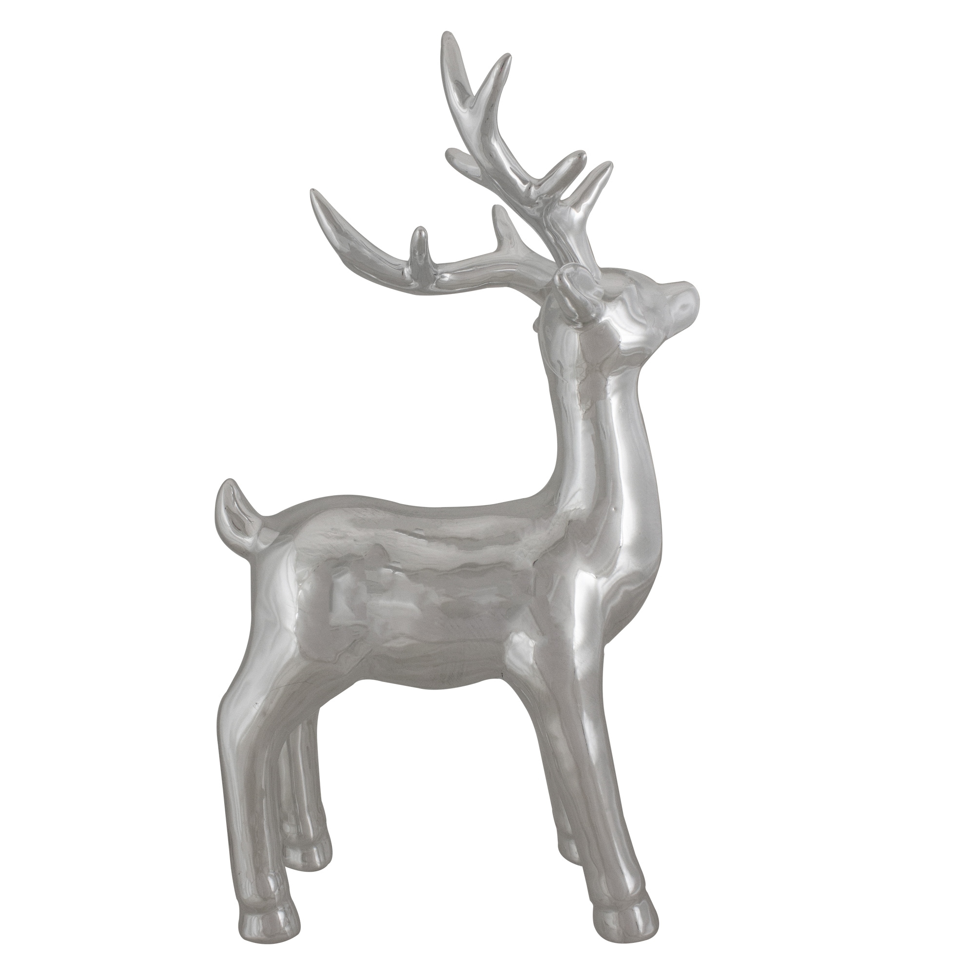 Northlight 14 in. Metallic Silver Standing Reindeer Christmas Tabletop Decor