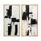 preview thumbnail 9 of 10, Designart "The Other Side Minimal Black & White Abstract II" Abstract Painting Wall Art Décor - Modern Wall Art Set Of 2