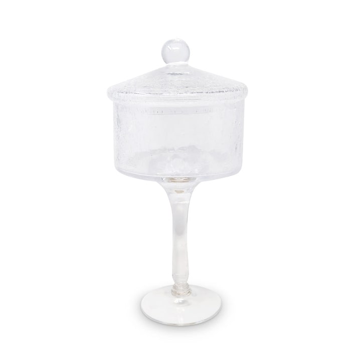 Tall Stemmed Cookie Jar, Liscio Ottico - Medium - Cracked