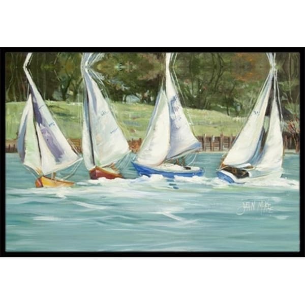 Carolines Treasures JMK1035MAT Sailboats On The Bay Indoor & Outdoor Mat 18 x 27 in.