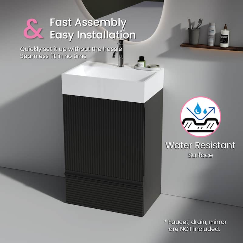 CITTANEO Gada 20'' Modern Freestanding Bathroom Vanity with Sink and Integral Basin