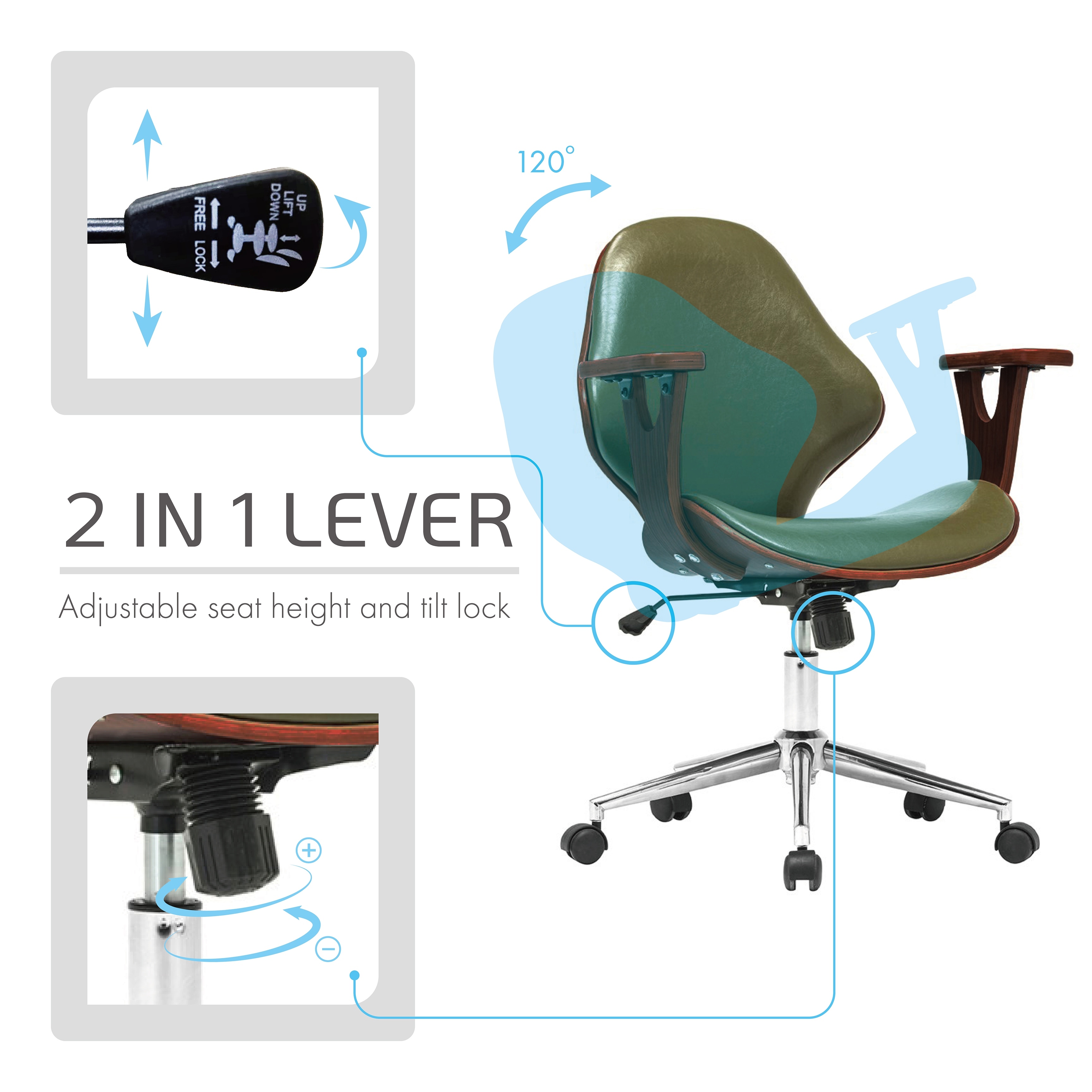 Porthos home lillian adjustable office sale chair