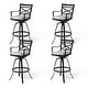 preview thumbnail 25 of 27, Outdoor Patio Bar Stools Aluminum Swivel Bar Chair with Sunbrella Cushion