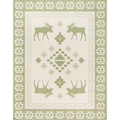 Gertmenian Paseo Yoder Rustic Tribal Moose Indoor/ Outdoor Area Rug