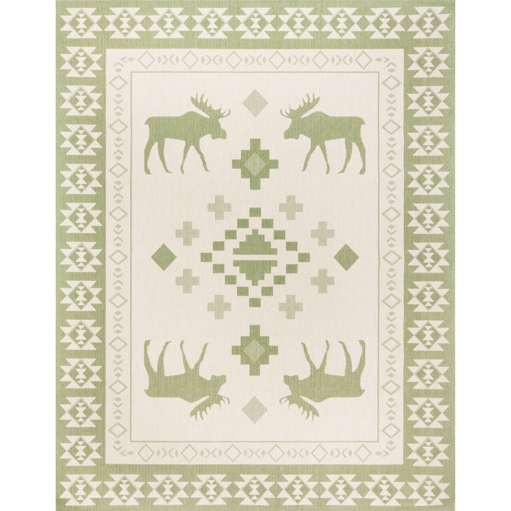 Gertmenian Paseo Yoder Rustic Tribal Moose Indoor/ Outdoor Area Rug