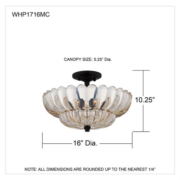 Whitecap 4-Light Mottled Cocoa Semi-Flush Mount