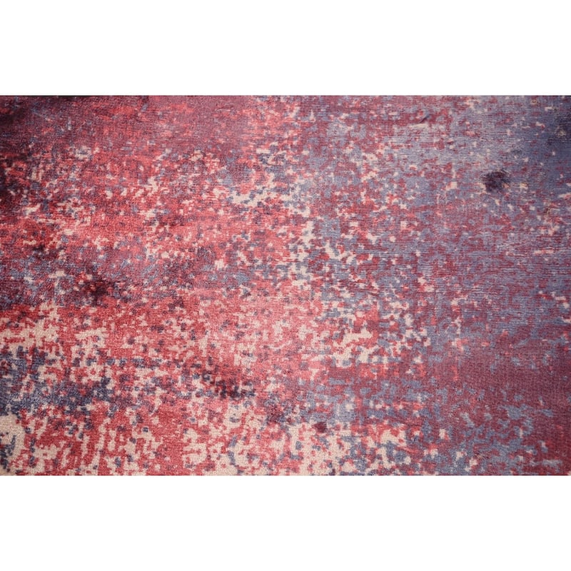 Colorful Abstract Contemporary Rug Hand-Knotted Wool Carpet - 4'8" x 6'7"