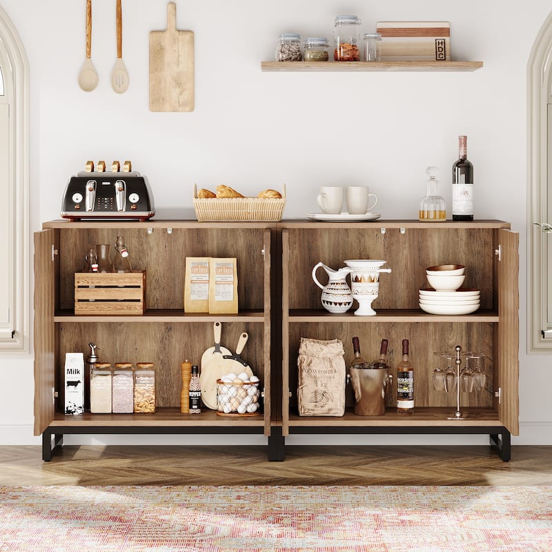 57.5" Inches Farmhouse Sideboard Buffet Cabinet with Doors