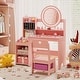 preview thumbnail 3 of 18, Gymax Kids Vanity Table Set w/ Lighted LED Mirror Princess Dressing