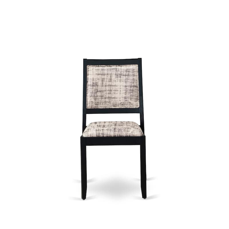 East West Furniture Dining Set Includes a Rectangular Table and Stackable Kitchen Chairs, Black (Pieces & Seat Type Options)