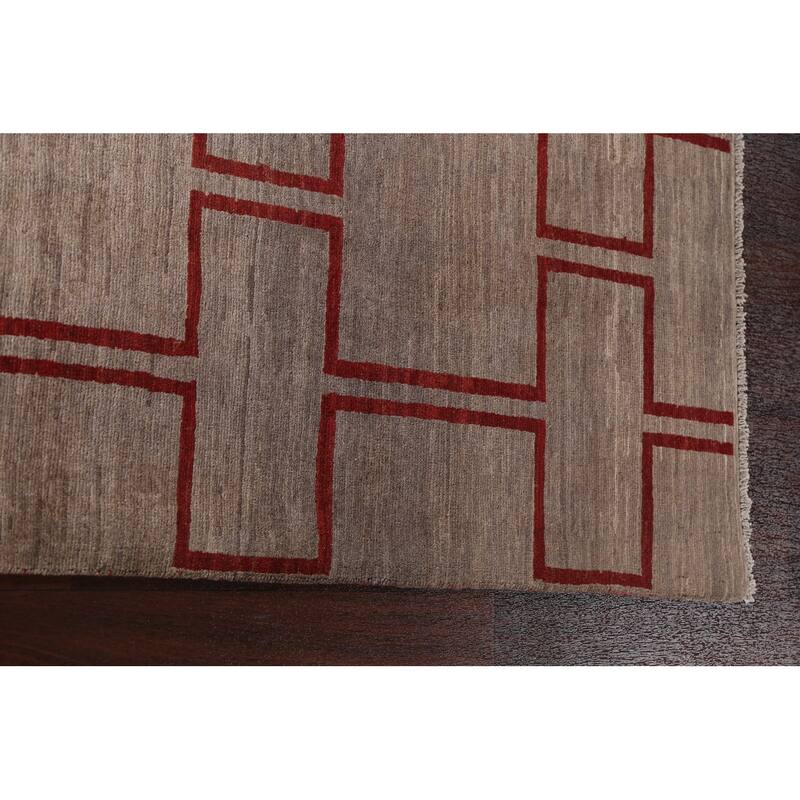 Geometric Modern Gabbeh Kashkoli Oriental Wool Area Rug Hand-knotted - 5'4" x 7'6"