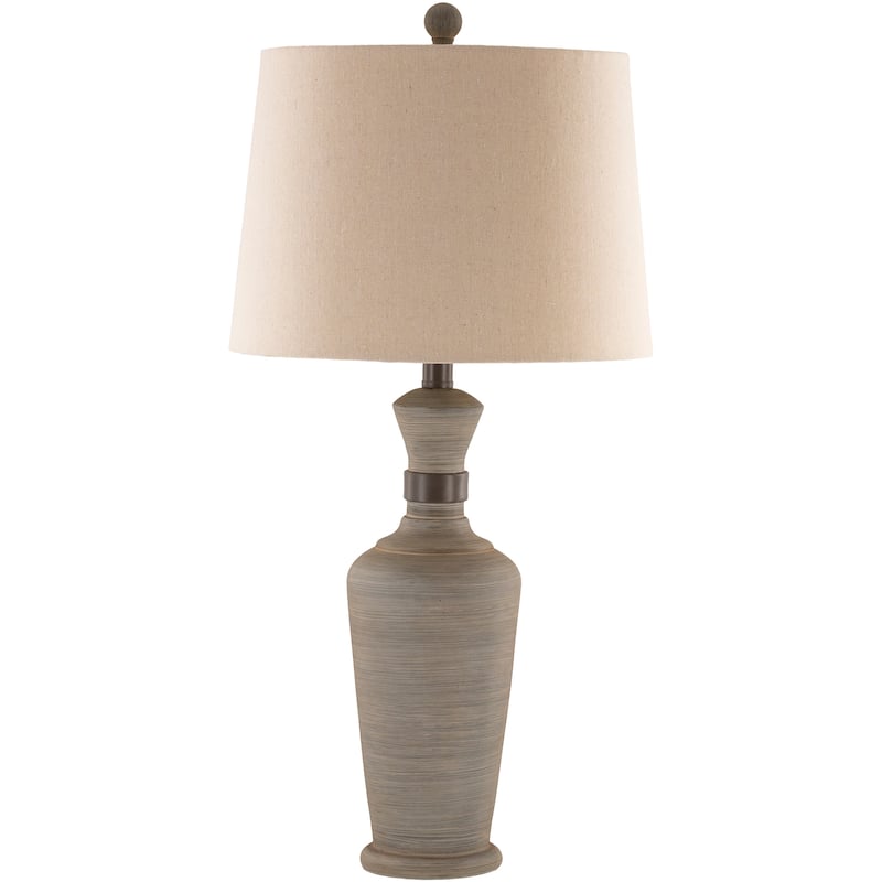 Livabliss Constance Classic Grey Table Lamp - 28.5"H x 14"W x 14"D