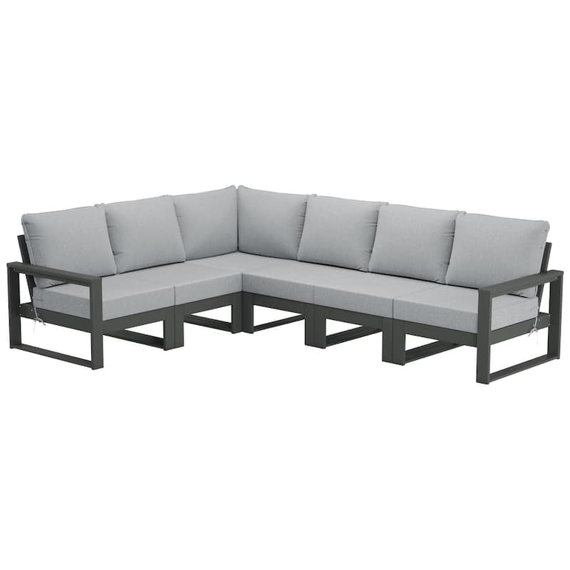 Endless Patio 6-Piece Deep Seating Set with Gray Frame - Gray/Light Gray