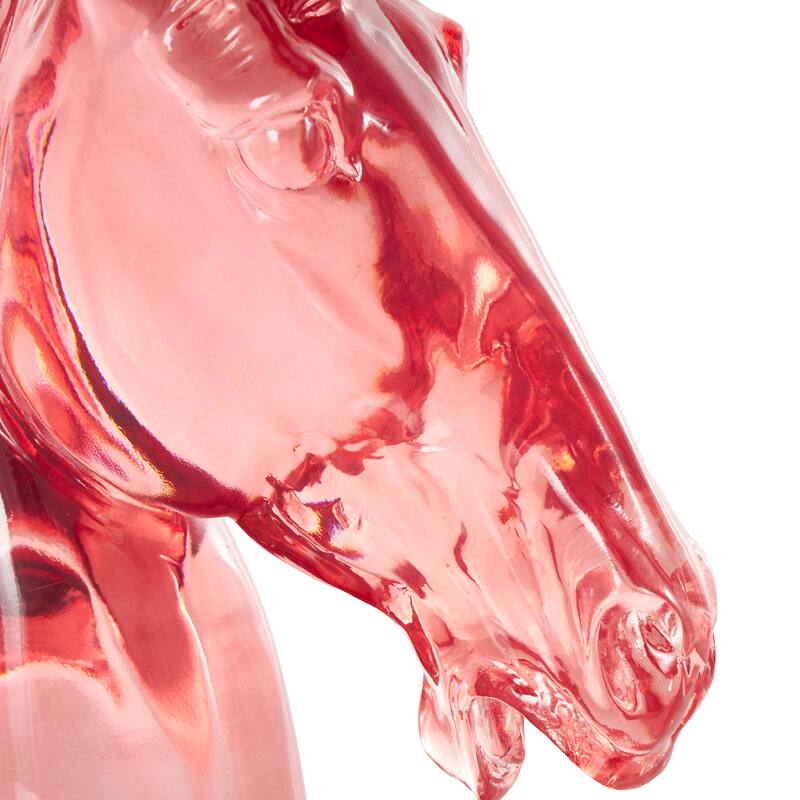 Green, Light Blue or Pink Resin Tinted Horse Decorative Sculpture