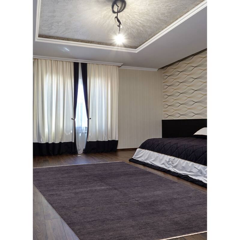 ECARPETGALLERY Hand-knotted Pak Finest Gabbeh Dark Navy Wool Rug - 8'0 x 9'10