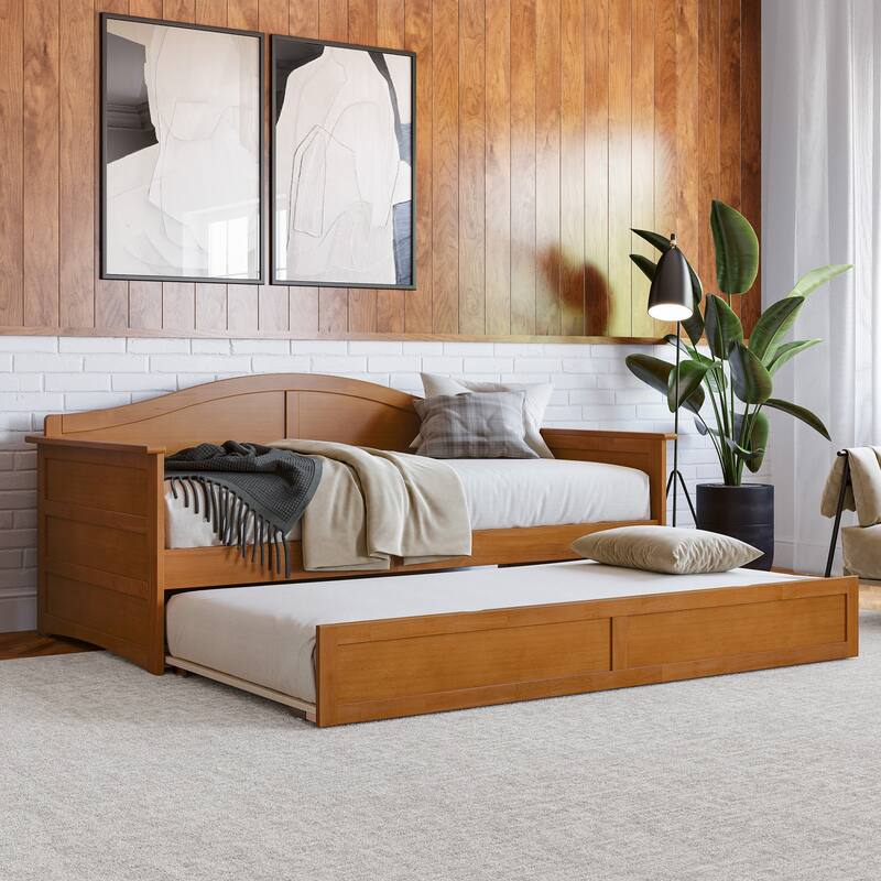 AFI Acadia Twin Size Daybed with Twin Trundle - Light Toffee