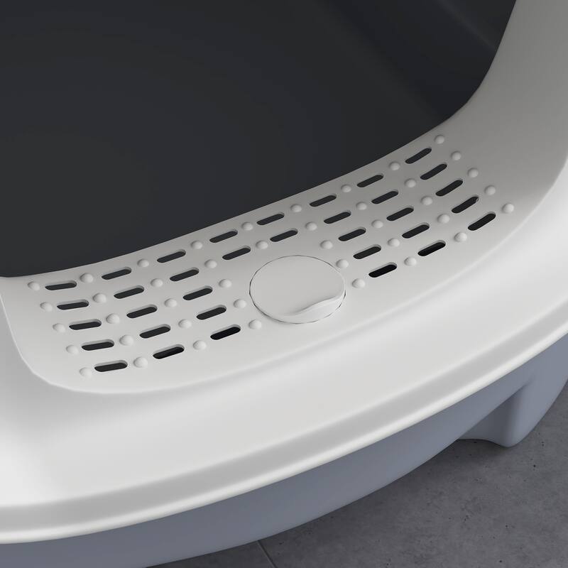 PawHut Cat Litter Box with Lid, Covered Kitty Litter Box Enclosed with Scoop, Drawer, Top Entry, Deodorizing Bags, Gray