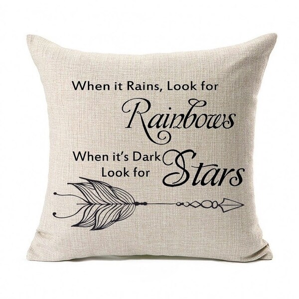 Inspirational Quote Cotton Linen Throw Pillow Covers Bed Bath