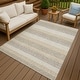 preview thumbnail 37 of 149, Machine Washable Indoor/ Outdoor Cabana Stripe Chantille Rug