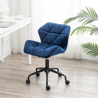 Elegant Tufted Velvet Office Chair with 360° Swivel, Adjustable Height, Memory Foam Cushion, and Ergonomic Back Support