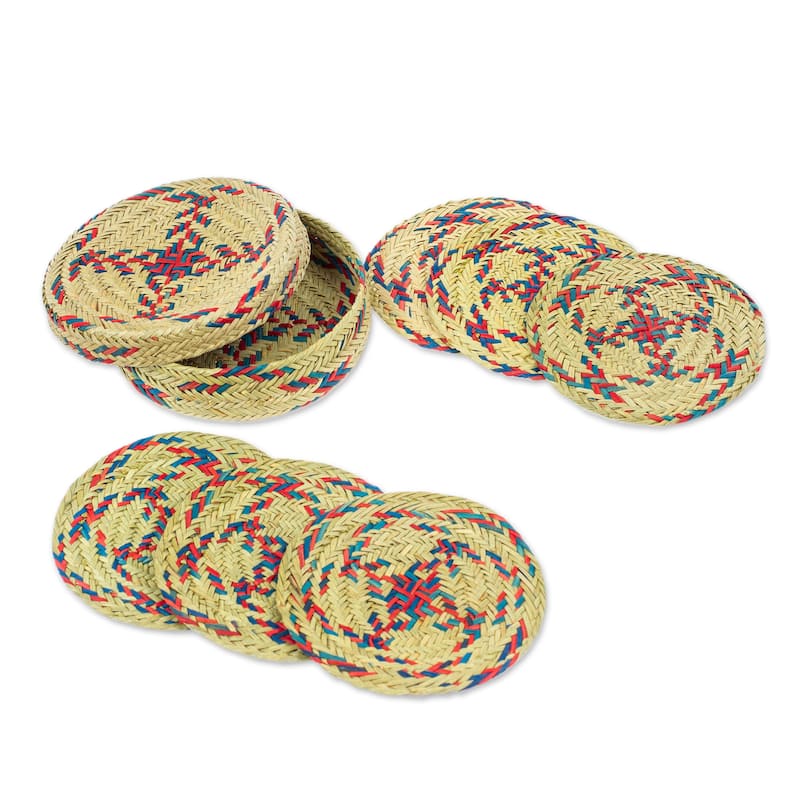 Novica Handmade Red Eco Natural Fiber Coasters (Set Of 6)