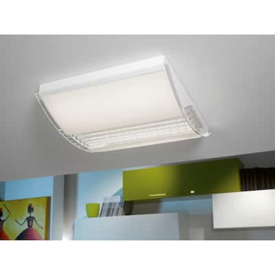 Eglo Grado Satin LED Flush Mount with Satin Glass