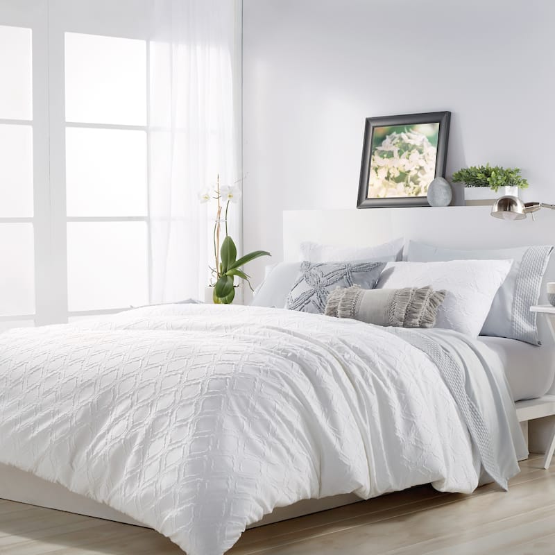 Microsculpt Solid Ogee 3-piece Duvet Set