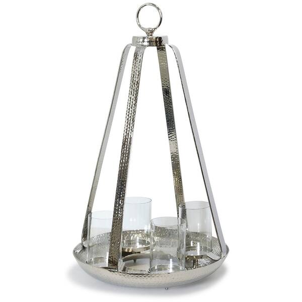 Asha - Aluminum And Clear Glass Four Light Dome Candle Holder Stand ...