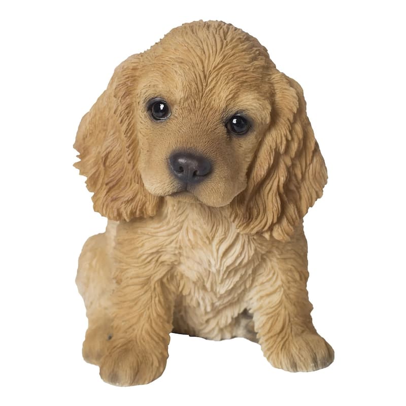 Sitting Cocker Spaniel Puppy Outdoor Garden Statue - 6.25"