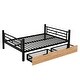 preview thumbnail 10 of 10, Full Size Metal Convertible Bunk Kids Bed Frame with 2-Storage Drawers, Black
