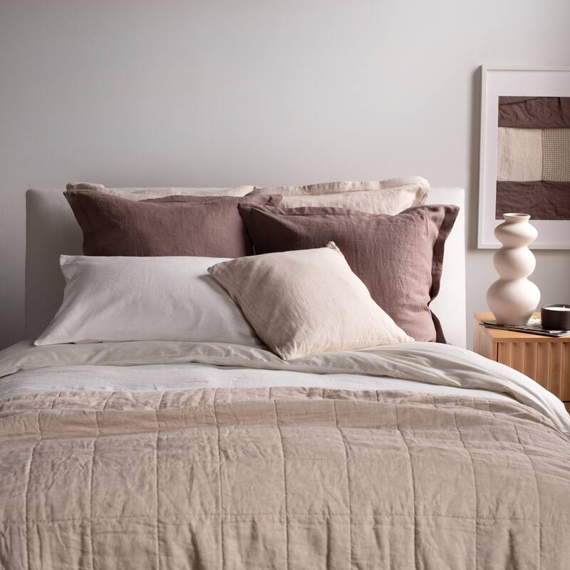 French Linen Pillow with Removable Sham by BOKSER HOME