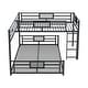 preview thumbnail 13 of 26, L-Shaped Metal Bunk Bed with Ladder and Guardrails, Twin Over Full Size Heavy Duty Bunk Bedframe with Slats Support