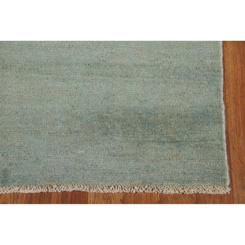 Green Gabbeh Modern Rug Hand-Knotted Wool Carpet - 2'6" x 4'0"
