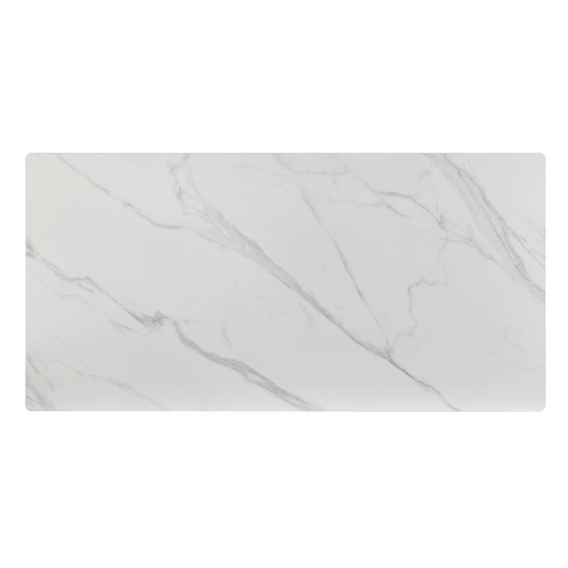 Contemporaray 7pc Sleek Black White Finish Dining Set Table and Side Chairs