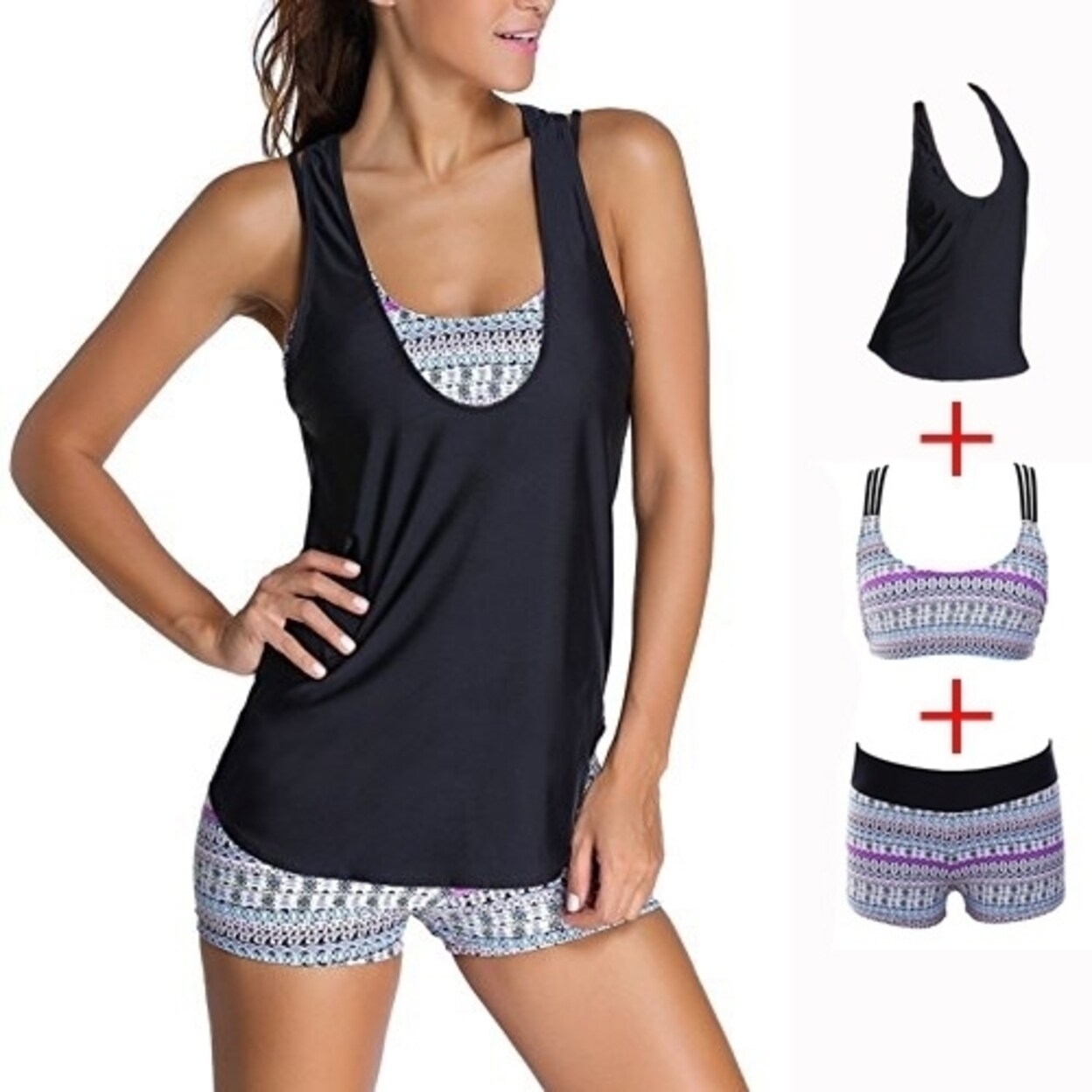 women's swim tank and shorts