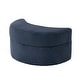 preview thumbnail 78 of 96, Upholstered Chenille Boucle Half Moon Storage Ottoman with Tray