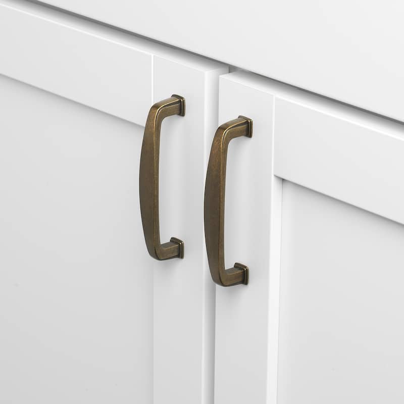 GlideRite 3.75-inch CC Antique Brass Deco Cabinet Pulls (Pack of 25)