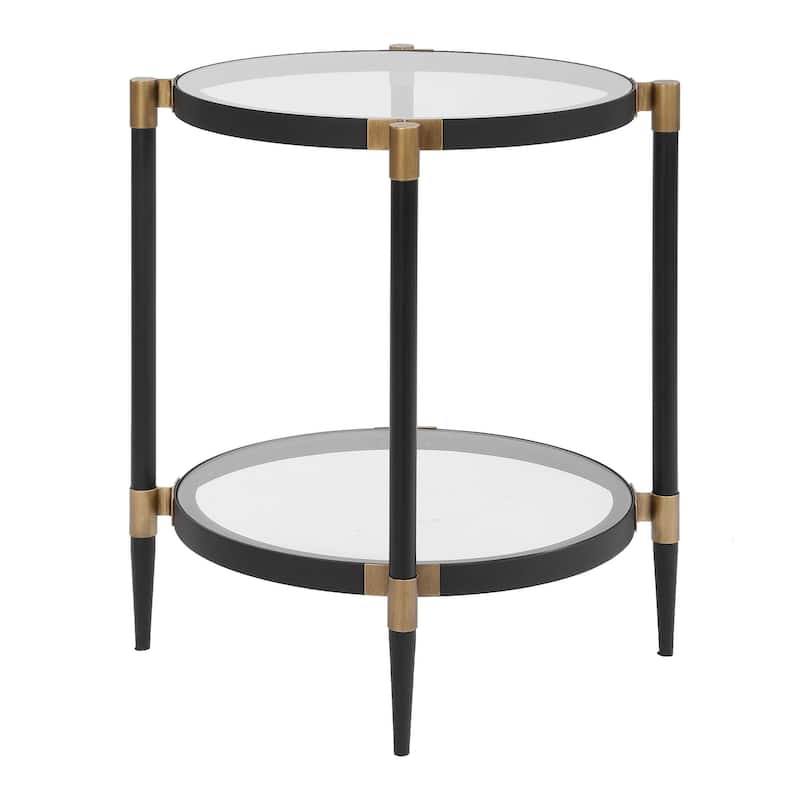 Uttermost Chadid Round Glass Side Table - 21.75" W x 23.75" H x 21.75" D