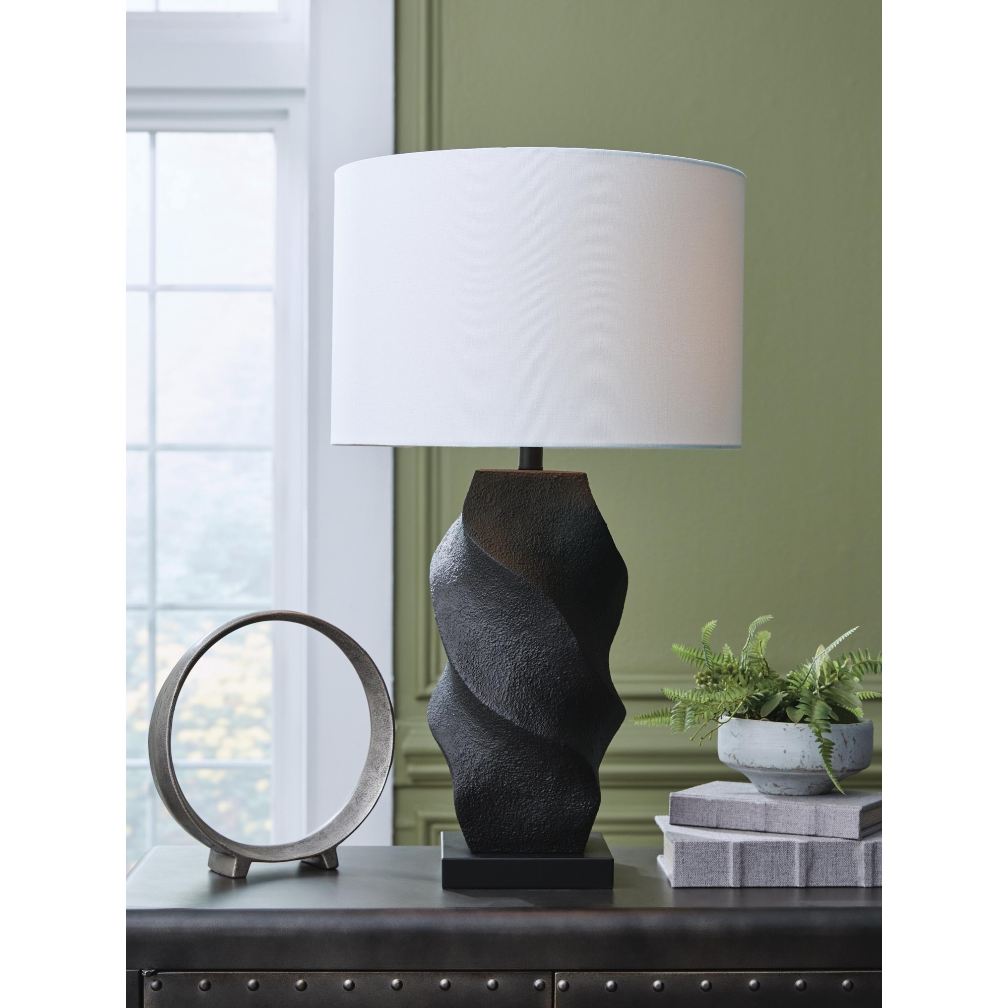 Signature Design by Ashley Amillion Black Table Lamp - 17" W x 17" D x 30" H
