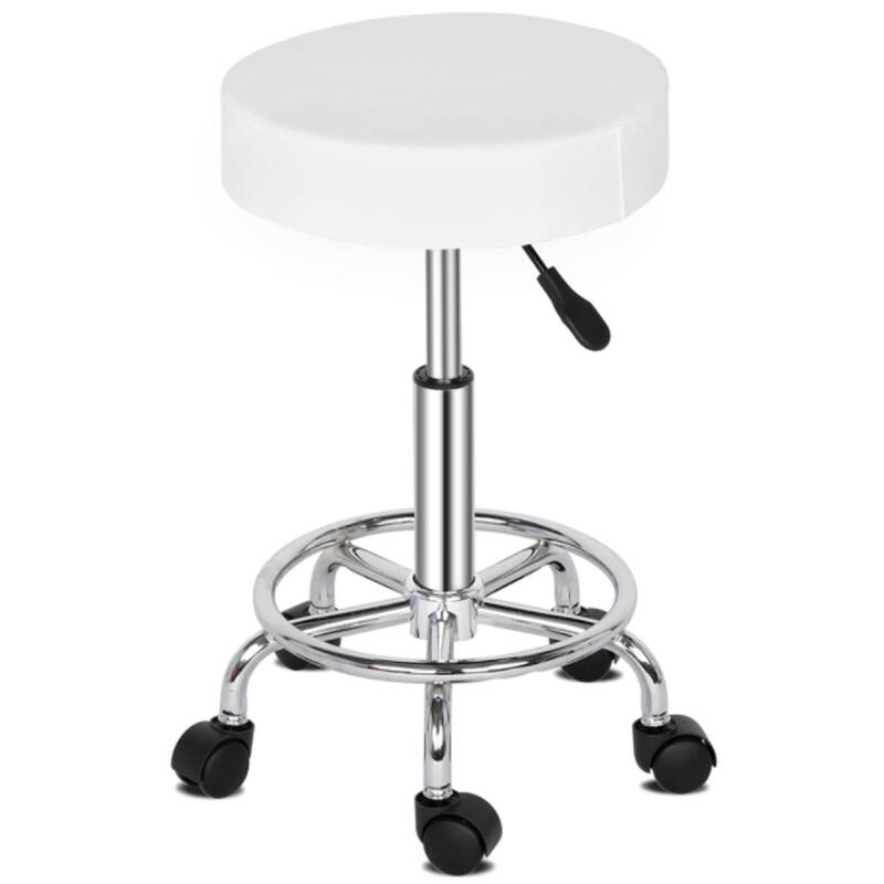 Round Stool Ha Ha Feet Rotation Bar Stool White - 13 x 13 x 25.39