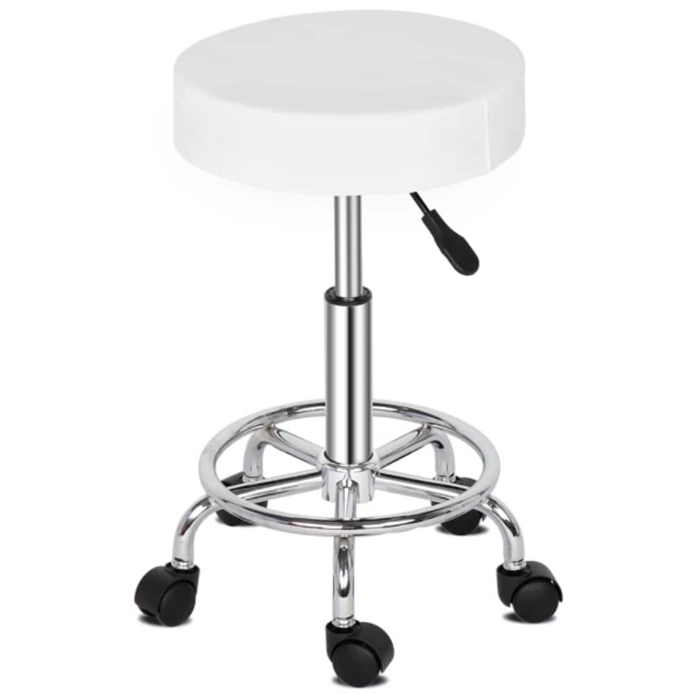 Round Stool Ha Ha Feet Rotation Bar Stool White - 13 x 13 x 25.39