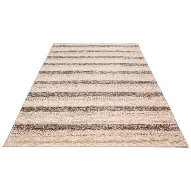 ECARPETGALLERY Braid weave Sienna Ivory Wool Rug - 8'10 x 12'8