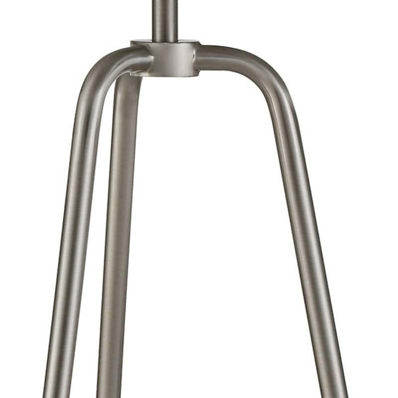 25" Metal Table Lamp with White Drum Shade - 14" x 14" x 25"