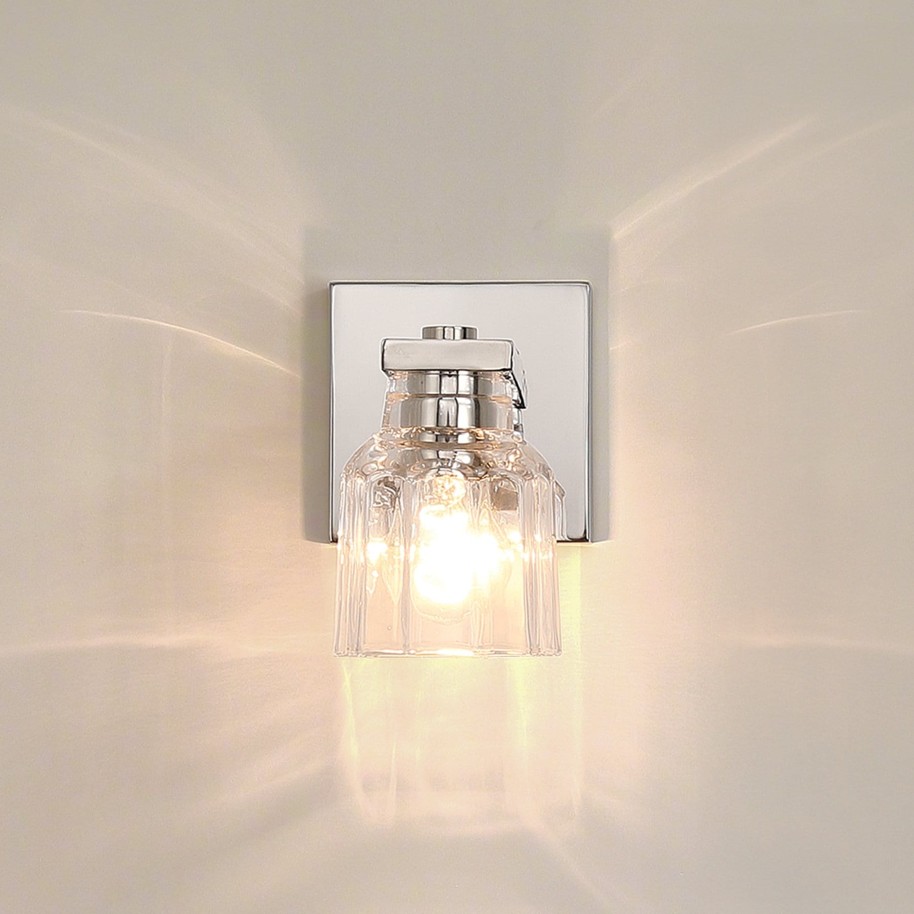 Thesis Dryden 5-inch 1-light Polished Nickel Vanity Light with Clear Ribbed Glass Shade