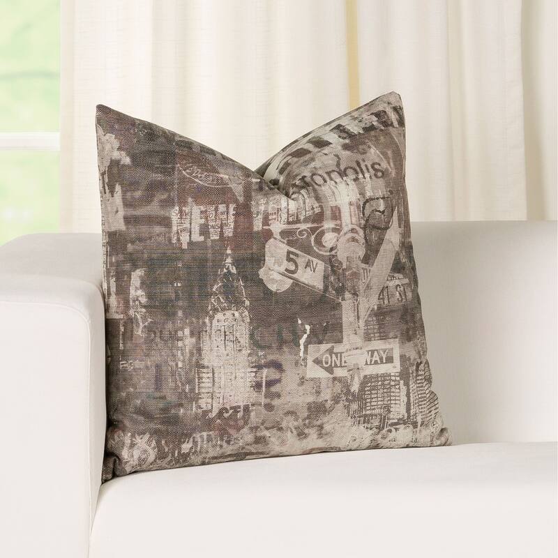 Metropolitan Artist-style Throw Pillow - 18 x 18 - Smoke