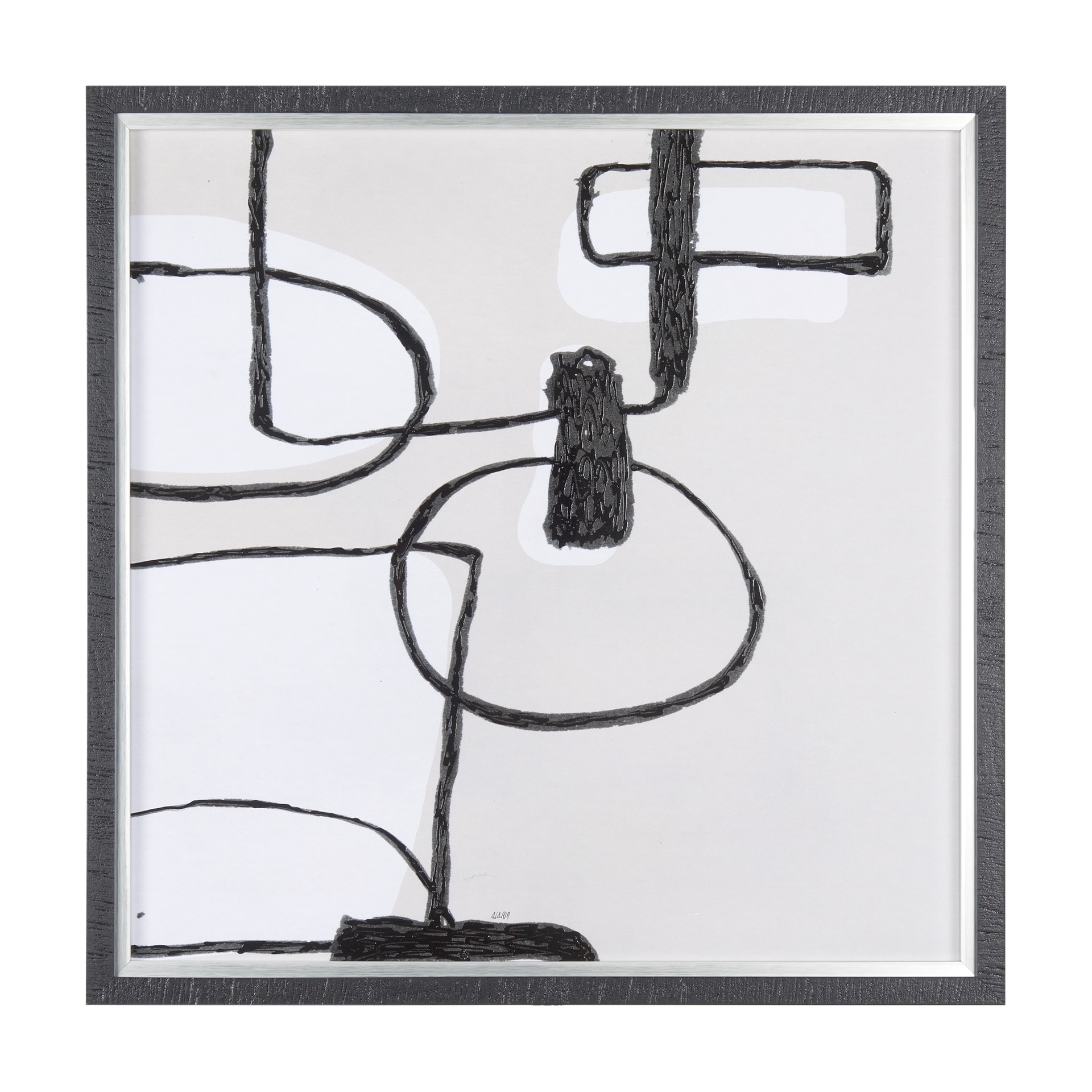 Mercana Neutral Shapes II by Mercana Studio a Hand Embellished Textured Framed Art Print Matted under Glass